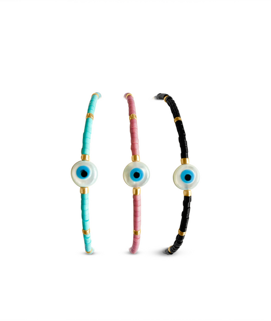 Beaded Evil Eye Cord Bracelet