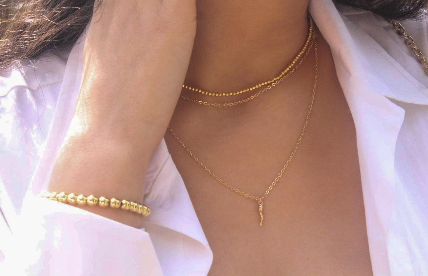 Layered Cornicello Necklace
