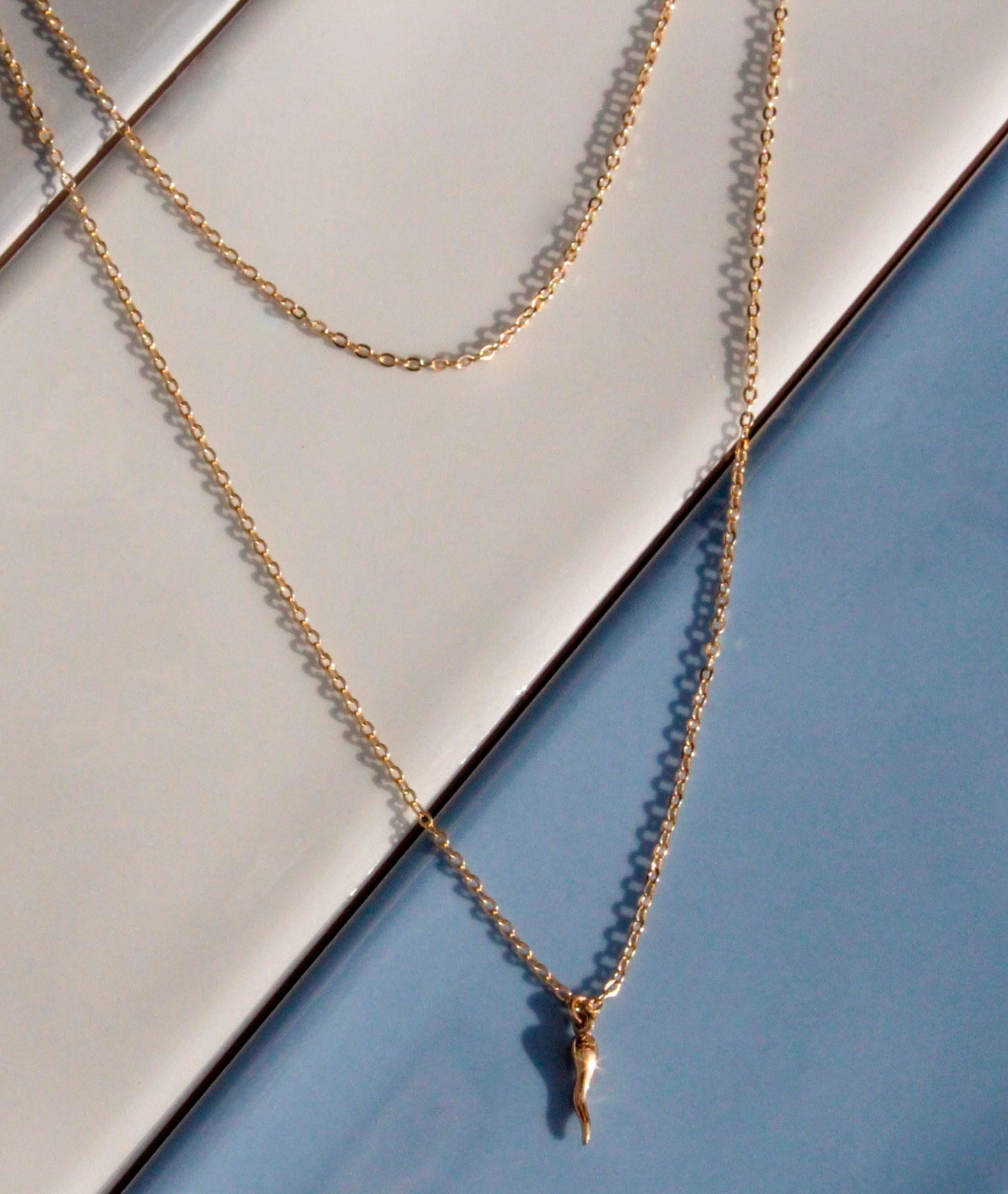 Layered Cornicello Necklace