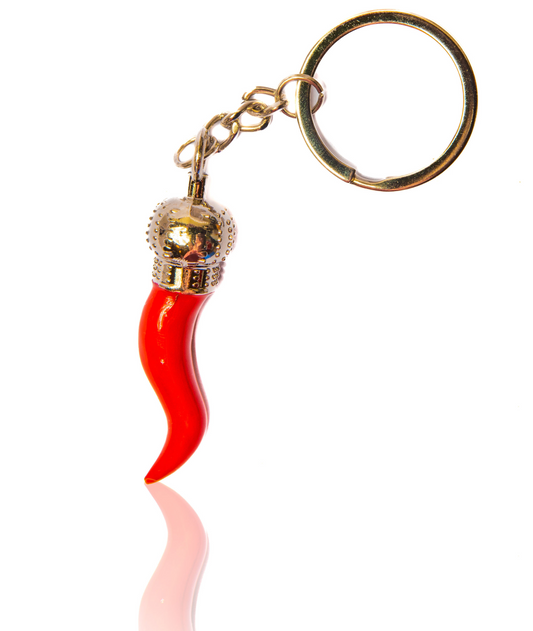 Red Cornicello Key Ring
