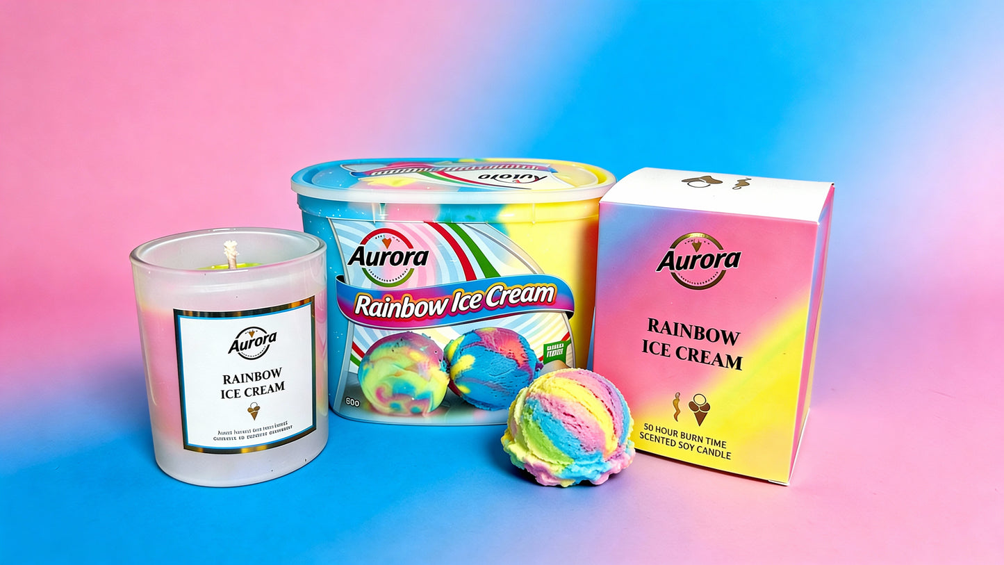 Rainbow Ice Cream Candle