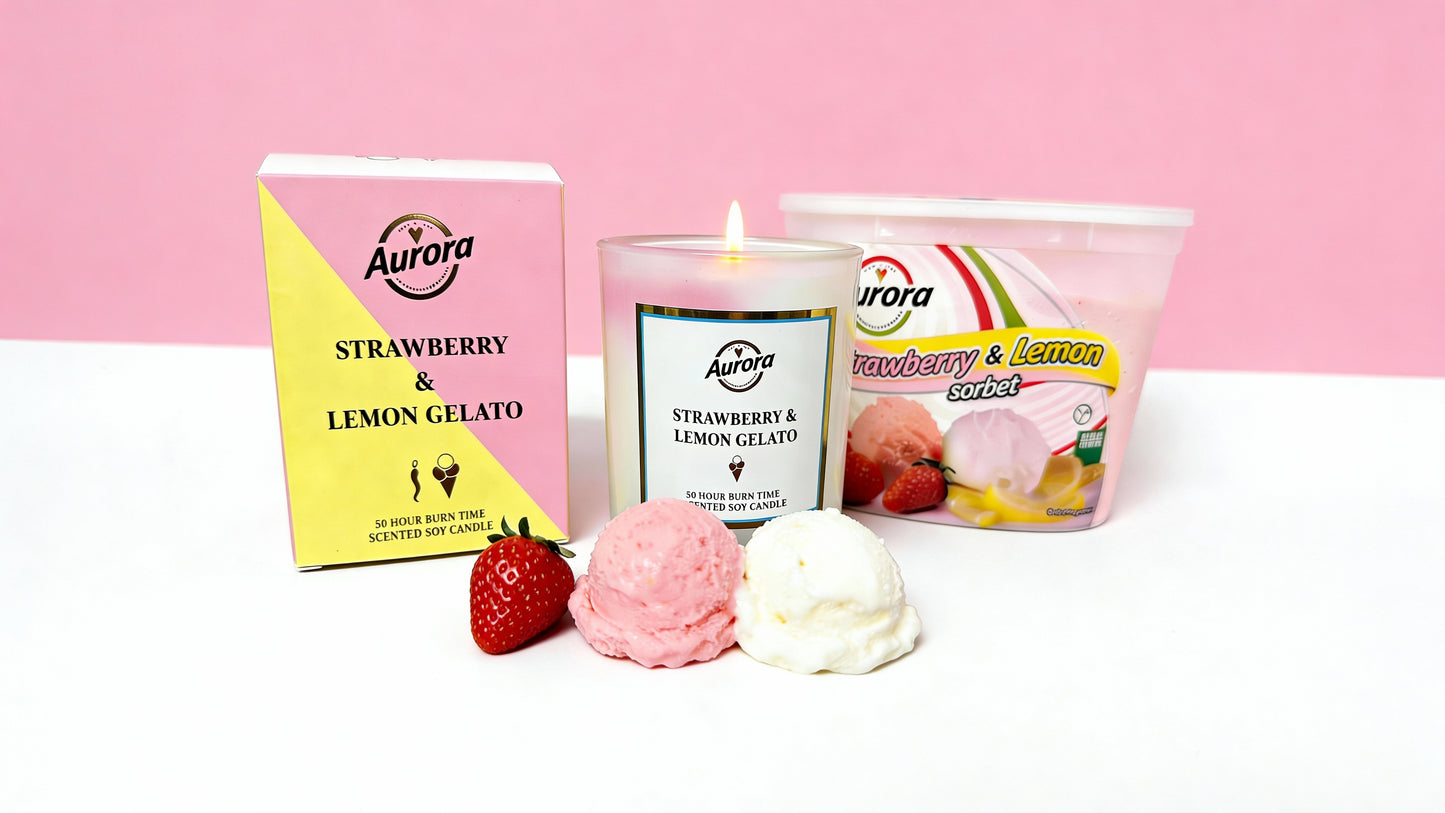 Strawberry and Lemon Gelato Candle