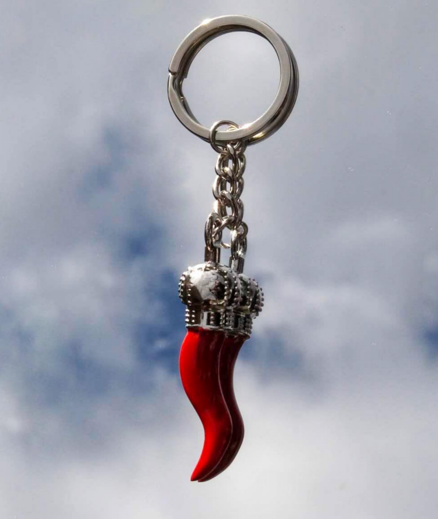 Red Cornicello Key Ring